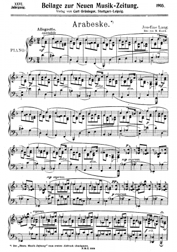 Lang - Arabeske - Score