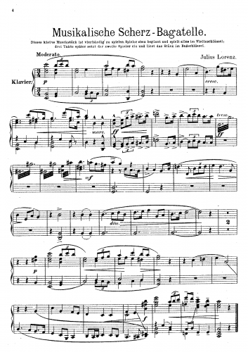 Lorenz - Musikalische Scherz-Bagatelle - Score