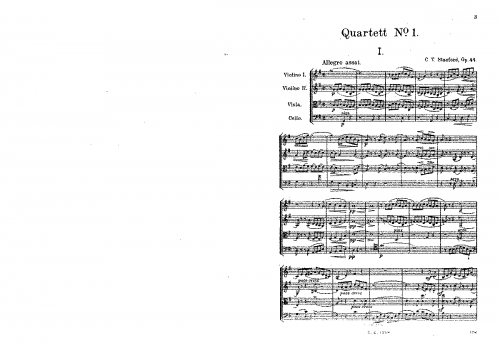 Stanford - String Quartet No. 1, Op. 44 - Scores - Score