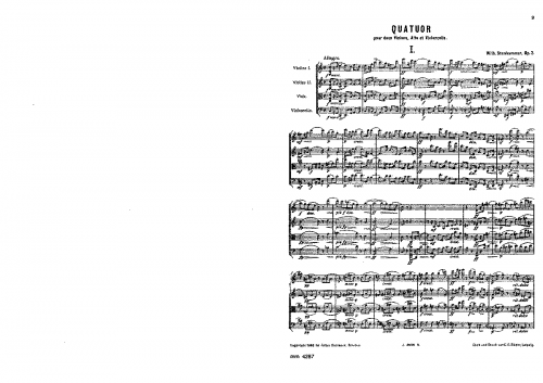 Stenhammar - String Quartet No. 1, Op. 2 - Scores - Score