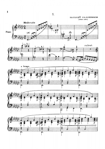 Kalinnikov - Moderato - Score