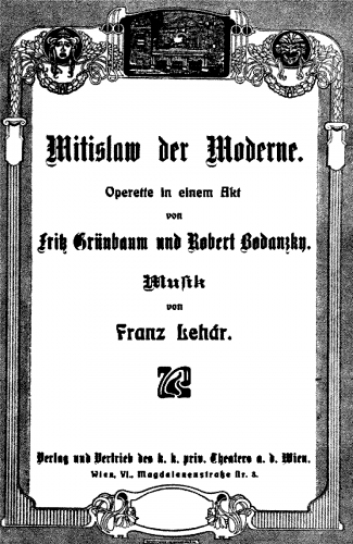 Lehár - Mitislaw der Moderne - Vocal Score - Score