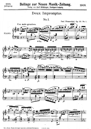 Blumenthal - 2 Impromptus, Op. 112 - No. 1