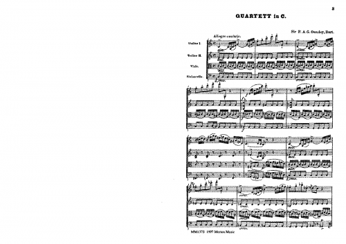 Ouseley - String Quartet in C major - Scores - Score