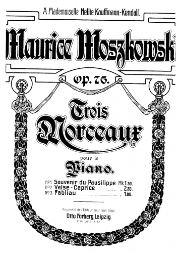 Moszkowski - 3 Piano Pieces, Op. 76 - Score