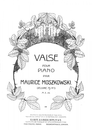 Moszkowski - 3 Valses, Op. 79 - No. 3: Complete Score