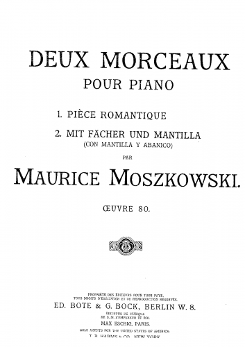 Moszkowski - 2 Piano Pieces, Op. 80 - Score