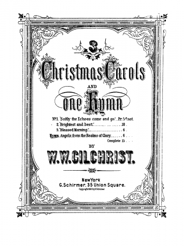 Gilchrist - Angels from the Realms of Glory - Score