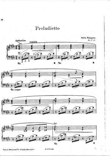 Palmgren - 3 Piano Pieces - 1. Preludietto