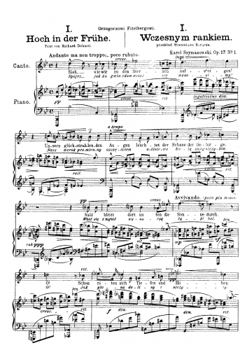 Szymanowski - 12 Songs, Op. 17 - ''12 Pies?i, Op. 17'' - Score
