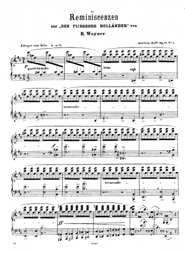 Raff - 4 Paraphrases de Salon, Op. 61 - 2. Reminiscenzen aus Wagner's Fliegender Holländer