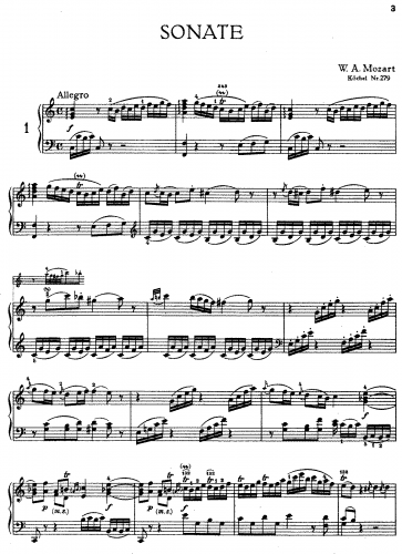 Mozart - Piano Sonata No. 1 - Score