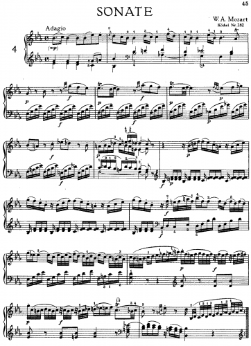 Mozart - Piano Sonata No. 4 - Piano Score - Score