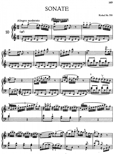 Mozart - Piano Sonata No. 10 - Score