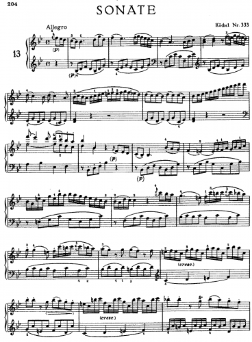 Mozart - Piano Sonata No. 13 - Piano Score - Score