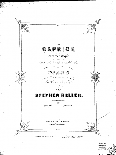 Heller - Caprice Caracteristique, Op. 76 - Score