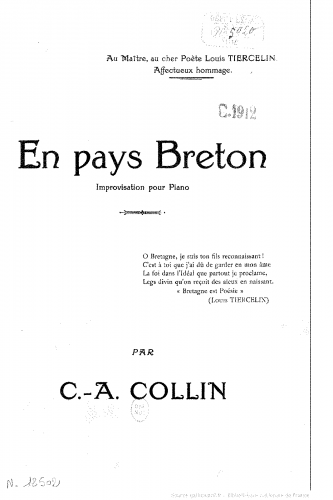 Collin - En pays Breton - Score