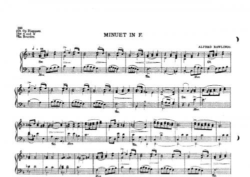 Rawlings - Minuet in F major - Score