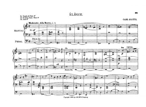 Piutti - Élégie - Score