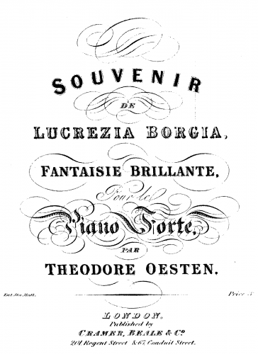 Oesten - Souvenir of Donizettis Lucrezia Borgia - Score