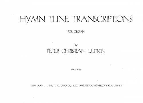 Lutkin - Hymn Tune Transcriptions for Organ - Score