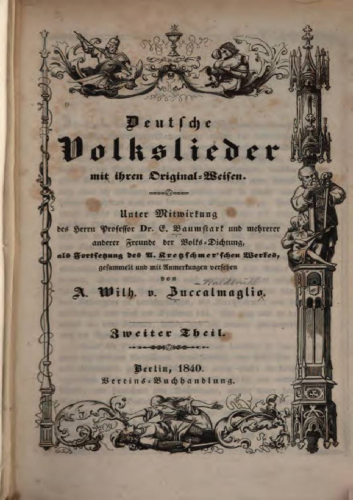 Folk Songs - Deutsche Volkslieder mit ihren Original-Weisen - Complete Book