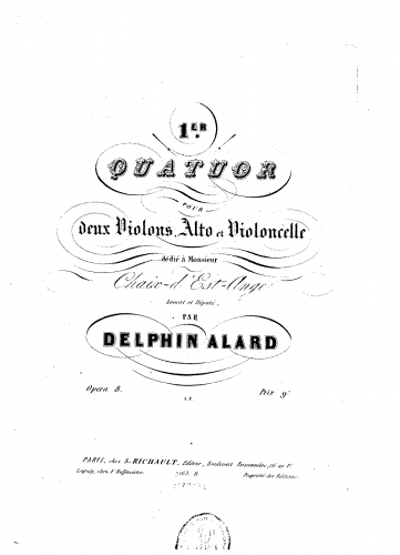 Alard - String Quartet No. 1
