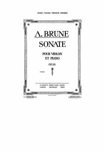 Brune - Sonate pour violon et piano