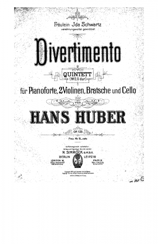 Huber - Piano Quintet No. 2