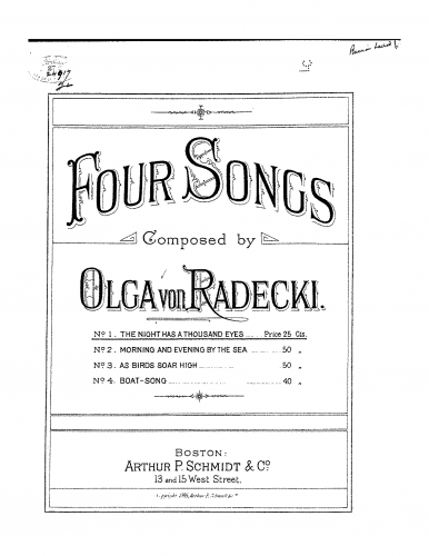 Radecki - 4 Songs - Score