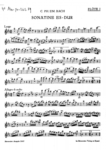 Bach - Sonatina in E flat major