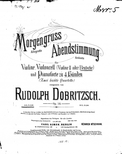 Dobritzsch - Morgengruss und Abendstimmung, Op. 14