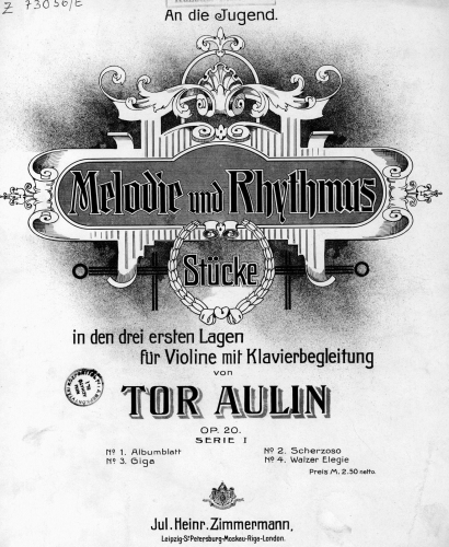 Aulin - Melodie und Rhythmus - Scores and Parts Volume 1