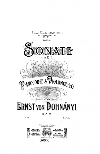 Dohnányi - Cello Sonata - Scores & Parts