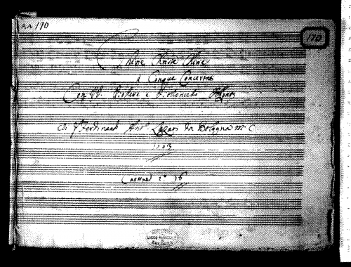 Lazzari - Kyrie a cinque voci concertato con violini, violette e violoncello obligati - Score