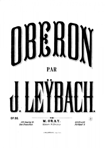 Leybach - Fantaisie Brillante on Weber's Oberon - Piano Score - Score