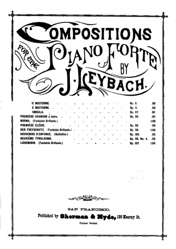 Leybach - Fantaisie Brillante on 'Lohengrin' - Piano Score - Score