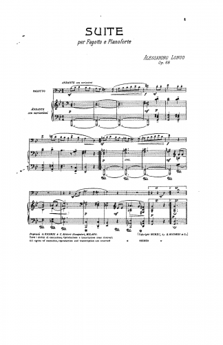 Longo - Suite per fagotto e pianoforte