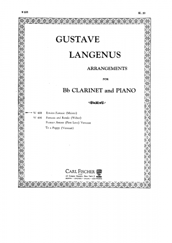 Meister - Erwinn - For Clarinet and Piano (Langenus)