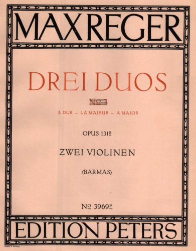Reger - 3 Duos in Old Style for Two Violins