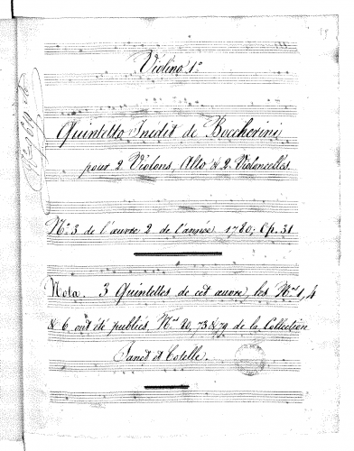 Boccherini - 6 String Quintets, G.325-330 (Op. 31)