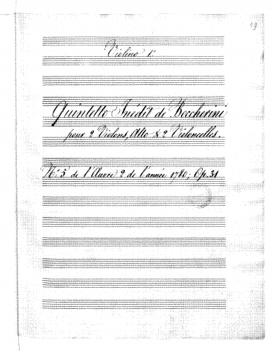 Boccherini - 6 String Quintets, G.325-330 (Op. 31) - String Quintet in A major, G.329