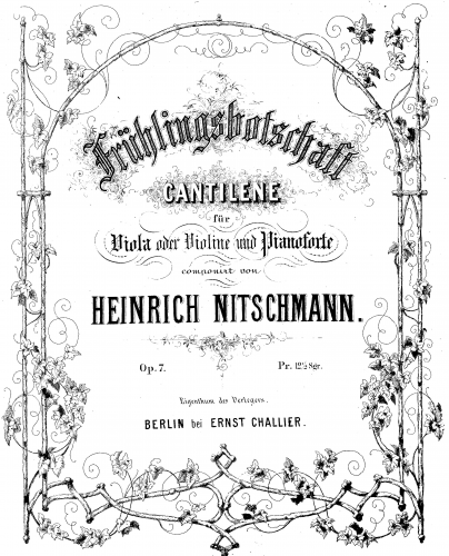 Nitschmann - Frühlingsbotschaft Cantilene,  Op. 7