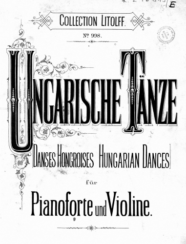 Behr - Ungarische Tänze - For Violin and Piano (Behr)