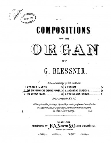 Blessner - Organ Works - Organ Scores