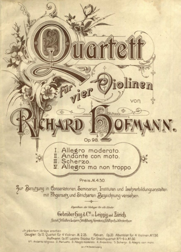 Hofmann - Violin Quartet
