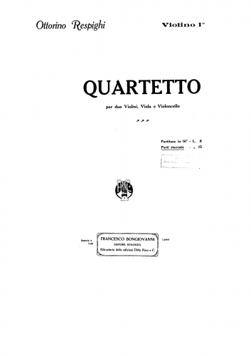 Respighi - String Quartet No. 3