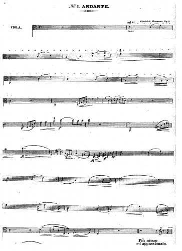 Hermann - Op. 1 Andante, Scherzo, Romanze and Mazurka - Scores and Parts Viola parts - Viola Part