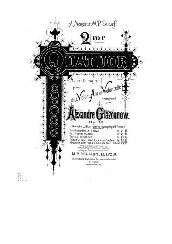 Glazunov - String Quartet No. 2