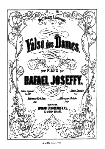 Joseffy - Valse des Dames - Piano Score